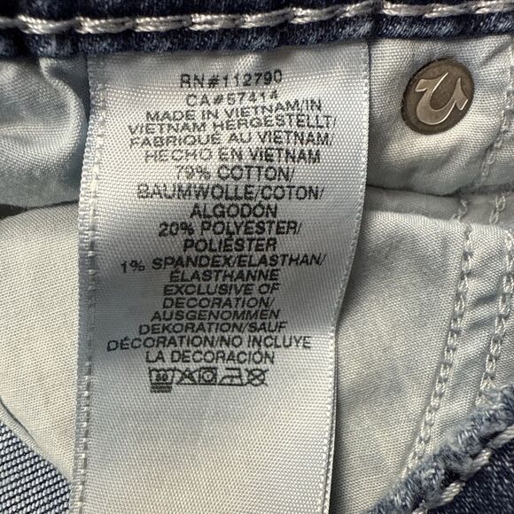 True Religion Halle Jeans Women 26 Mid Rise Super Skinny Medium Wash Distressed - Picture 5 of 9